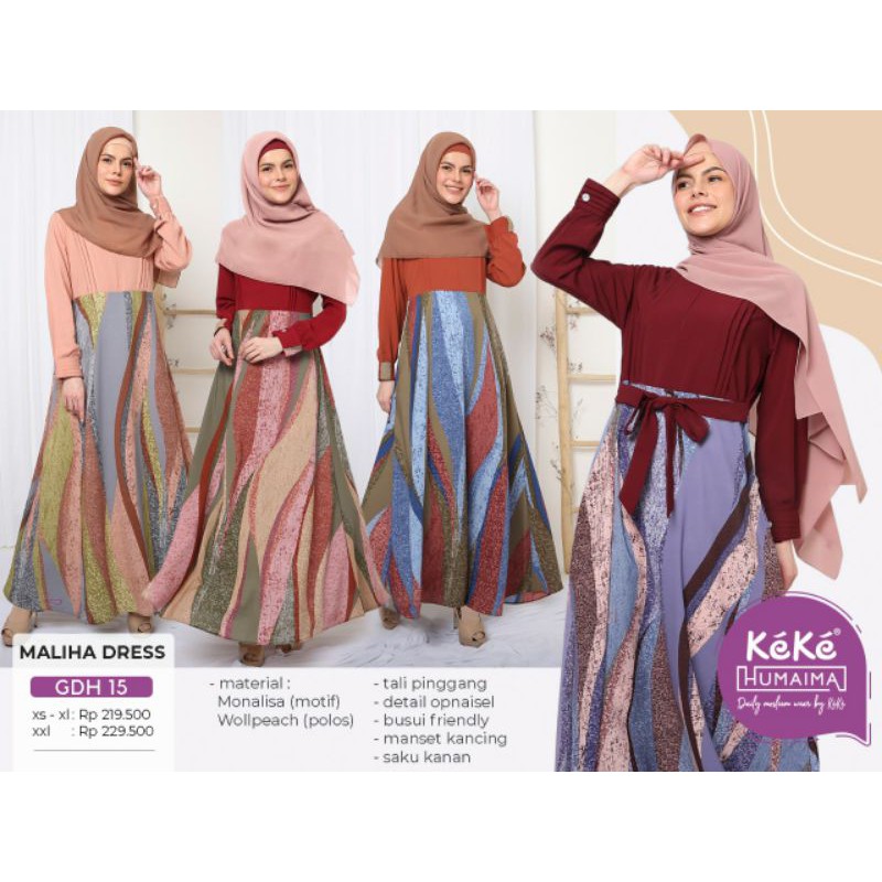 Gamis Dewasa Keke Humaima ~ Maliha Dress GDH 15 ~