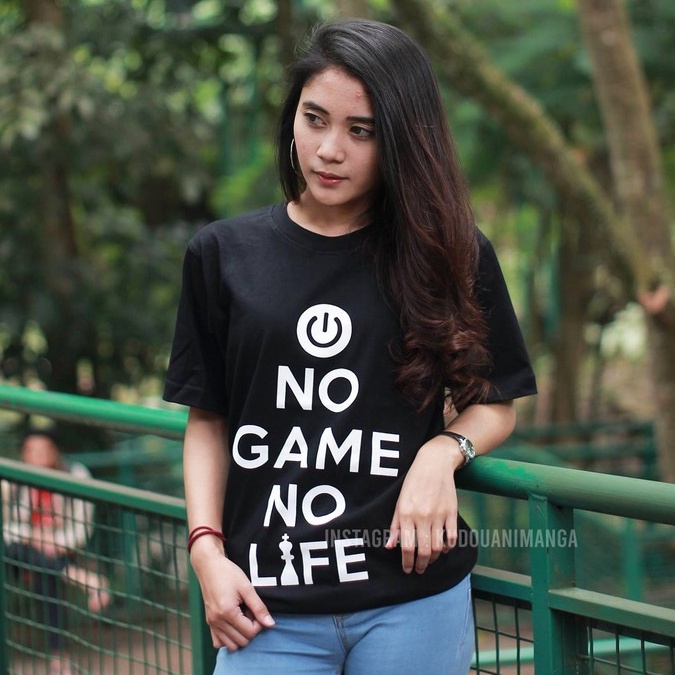 Kaos No game No life Japan Black Tshirt WIbu Otaku Unisex