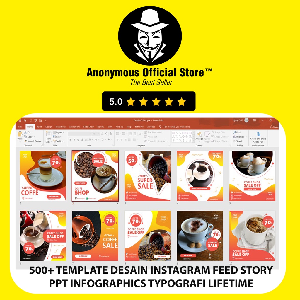 KOLEKSI 500+ TEMPLATE DESAIN INSTAGRAM FEED STORY PPT TEMPLATE FEED FOOD BLOGGER BLOG INFOGRAPHICS T