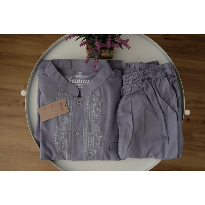 Gamis Pria Setelan Sunny Abu-abu Toko nadia