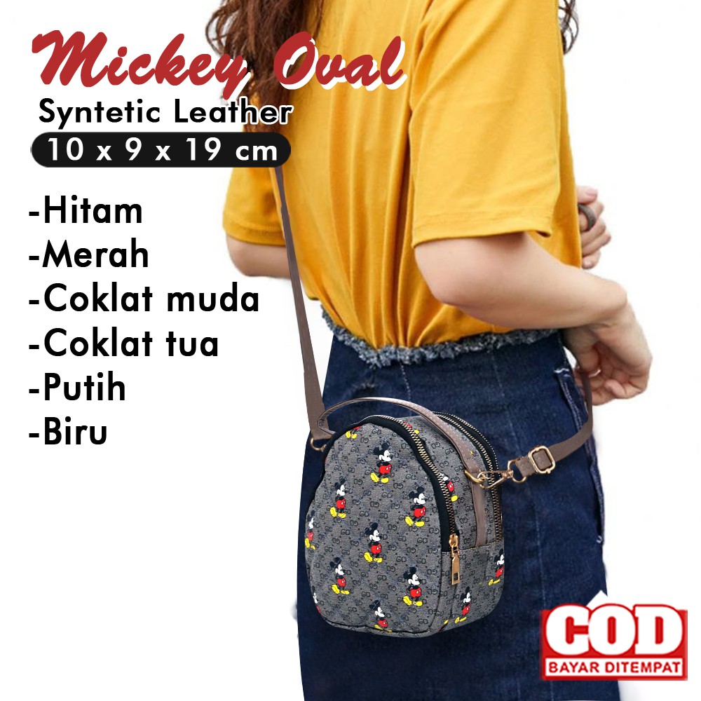 Tas Selempang Wanita Resleting Bermotif Tas Slempang Cewek shoulder bag Hand bag oval Remaja Trendy