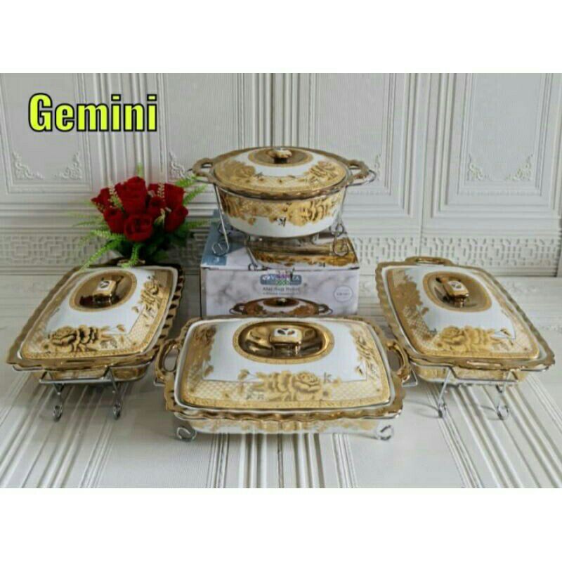 [Packing Kayu] Prasmanan Pesta Vicenza Keramik Set 4 Buah