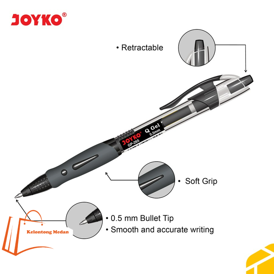 

3 PCS PULPEN JOYKO GEL 0.5 MM ALAT TULIS SEKOLAH PULPEN GEL MERAH HITAM BIRU