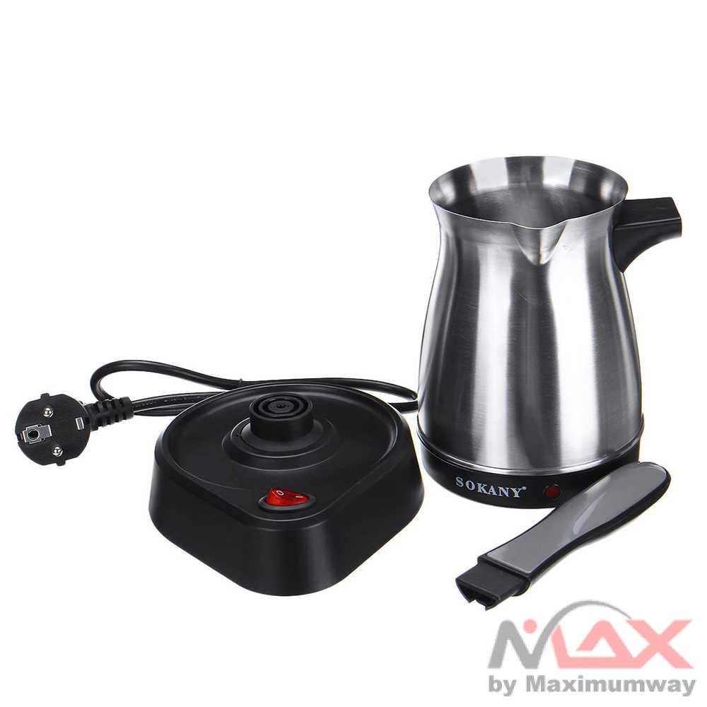 SOKANY Teko Pemanas Elektrik Kopi Espresso Turki 600W 500ml - SK-214 Warna Silver