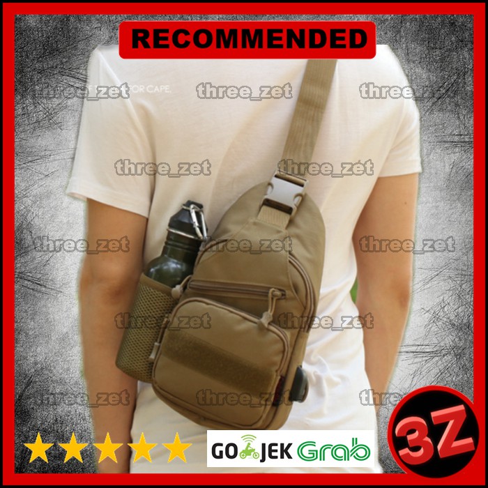3Z044 TAS SELEMPANG PRIA TACTICAL USB WAIST SLING BAG WAISTBAG MURAH