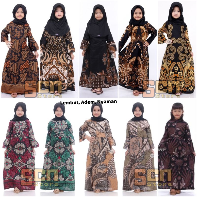 SCN STORE Gamis Anak Batik Usia 2-7 Tahun