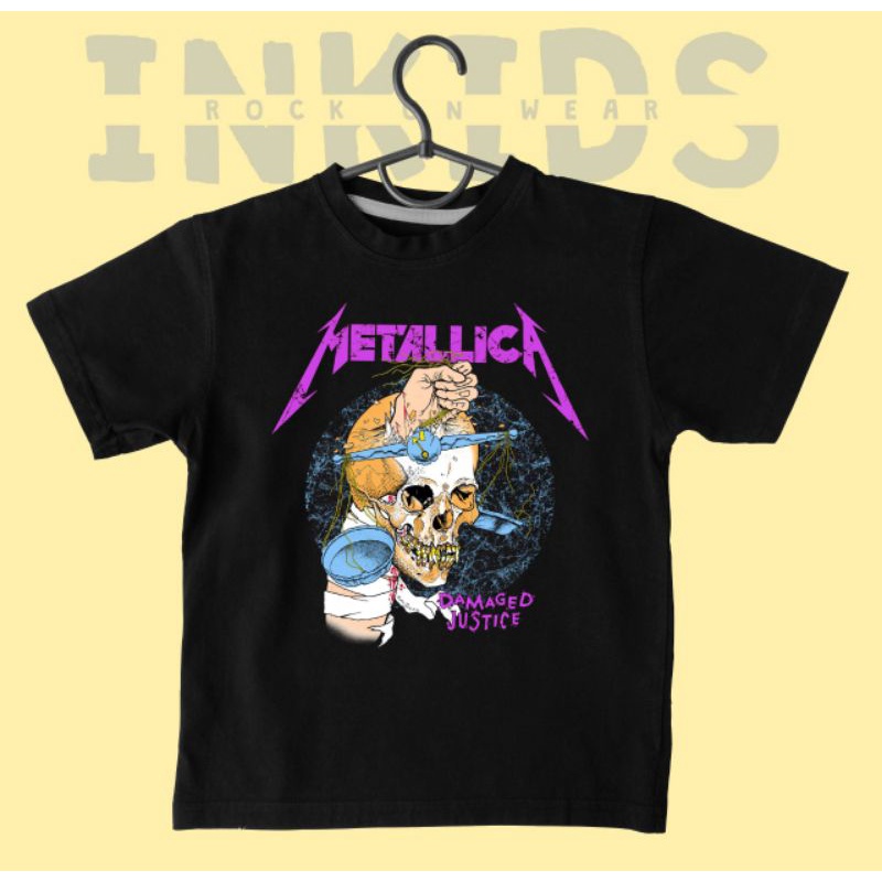 KAOS BAND ANAK | KAOS BAND METALLICA UNGU | KAOS MUSIK ANAK USIA 1 - 5 TAHUN