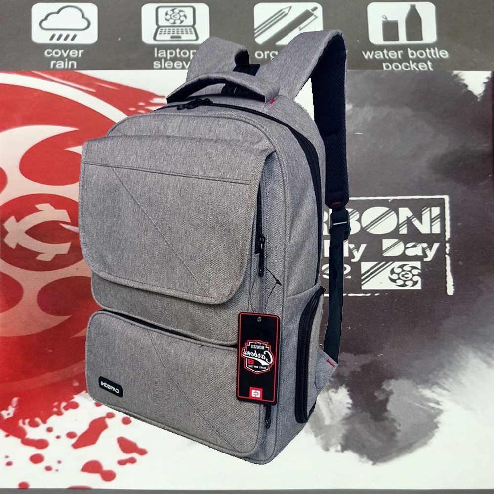 Backpack Tas Sekolah Tas Kerja Tas Ransel Laptop Mode Casual Urban AA OO26 silver edision  Original + Raincover