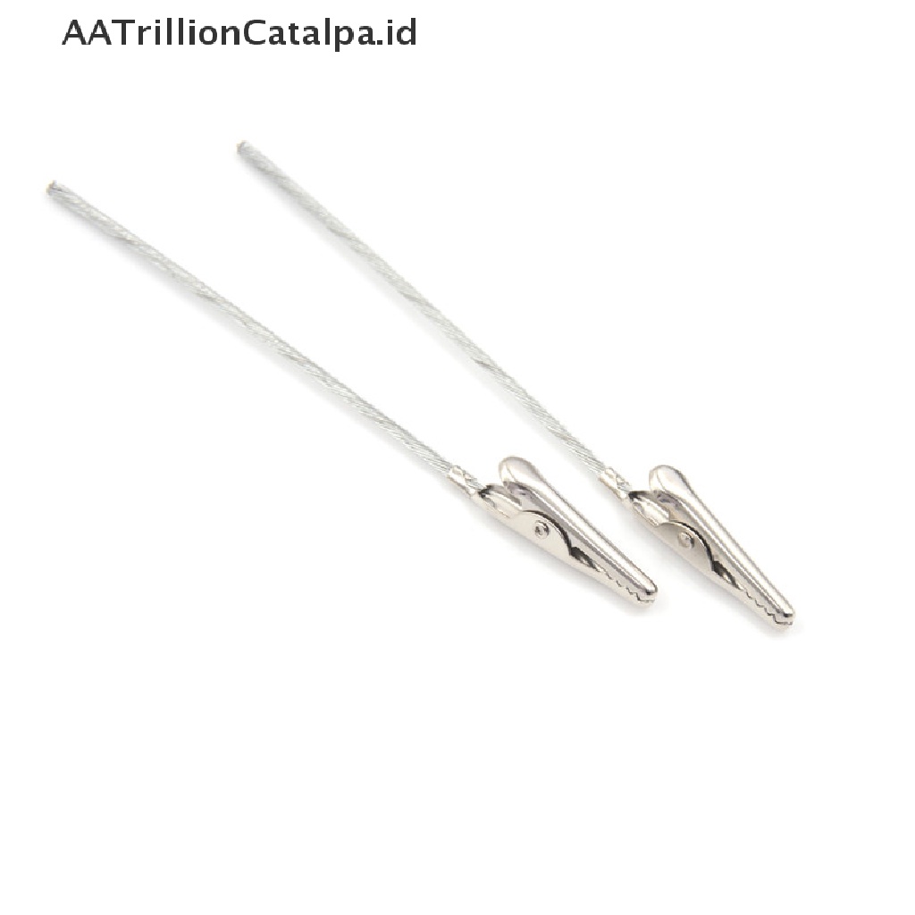 Aatrillioncatalpa 10pcs Klip Buaya Metal Panjang 10cm Non Insulasi Untuk Tester Listrik