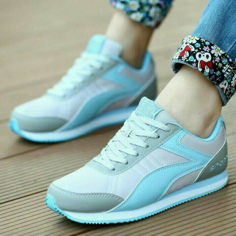  SEPATU  OLAHRAGA  ABU BIRU TOSCA WANITA CEWEK  CEWE SEKOLAH 
