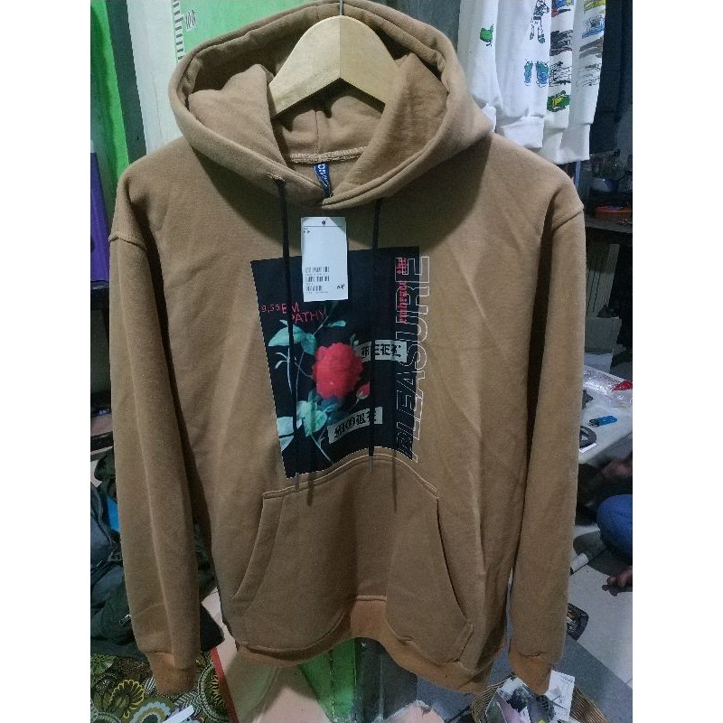 HnM Hoodie Pleasure Coklat H&amp;M Pria Wanita Brown Free Paper Bag