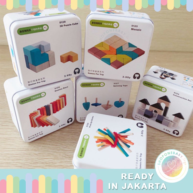 JKT Puzzle Tin Box Educational Portable Travel Children Kids Toys Mainan Edukasi Anak Montessori