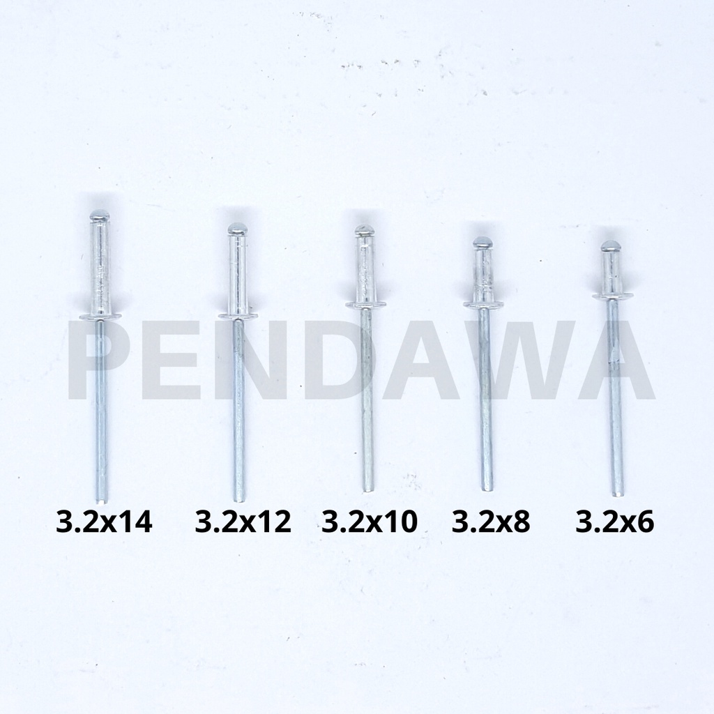 [100pcs] Paku Rivet 3.2 x 12mm Merk Hafas / Blind Rivet 3.2mm