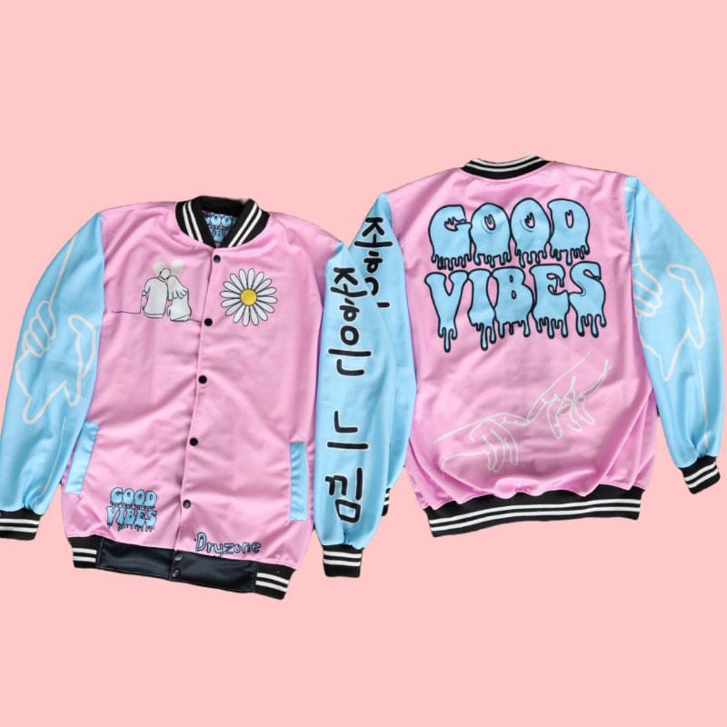 JACKET VARSITY BASEBAAL MOTIP TERBARU PRIA WANITA SAIZE L XL  - JAKET EVERYONE BAYAR DI TEMPAT-GOOD VIBES