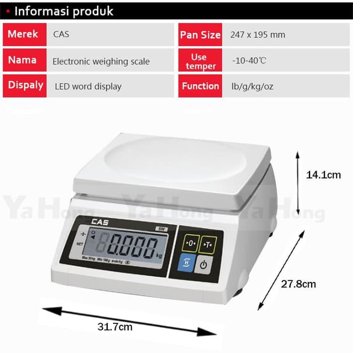 Timbangan Meja Digital CAS SW-1A 15kg 0.5g