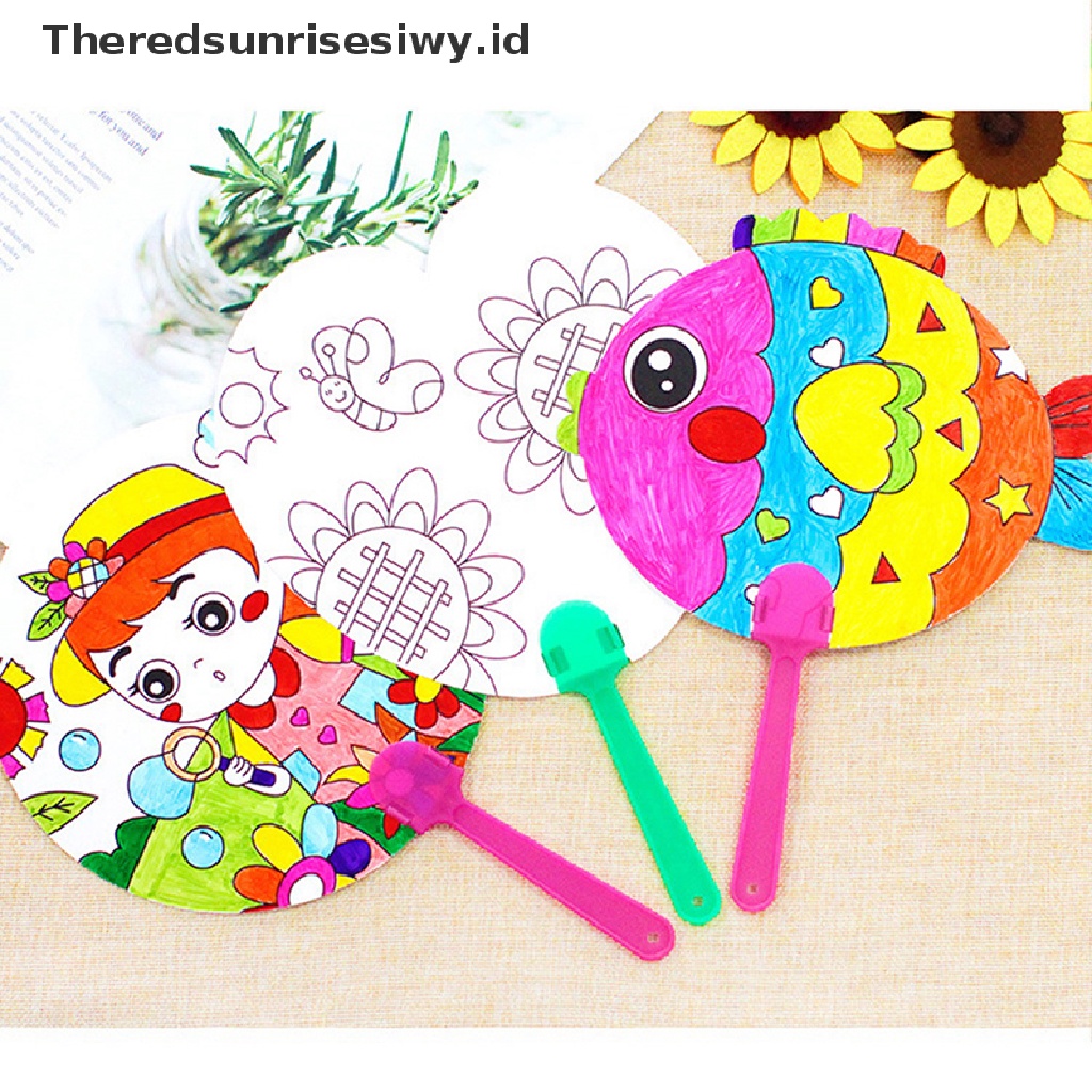 # Alat Rumah Tangga # Kipas Kertas Kosong Dua Sisi Warna Putih