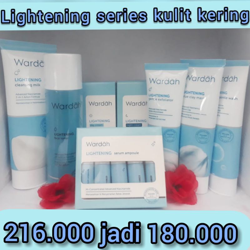 Wardah Paket Lengkap Lightening Kulit Kering 8pcs