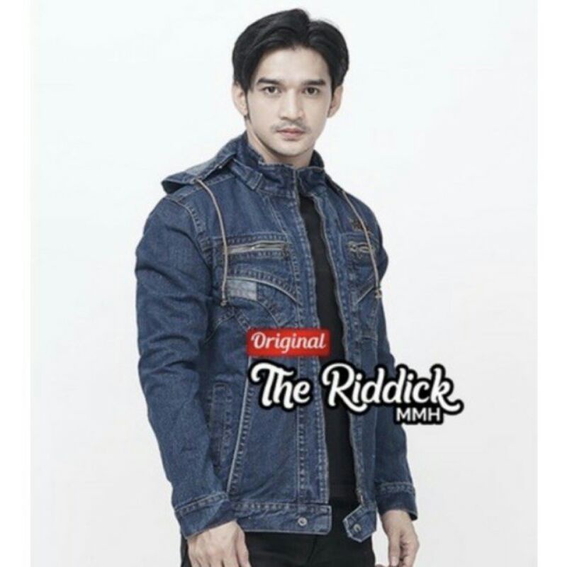 Jaket Jeans Resleting Topi Pria Terbaru Jaket Full Jeans Distro Jaket Denim Pria Jaket Murah