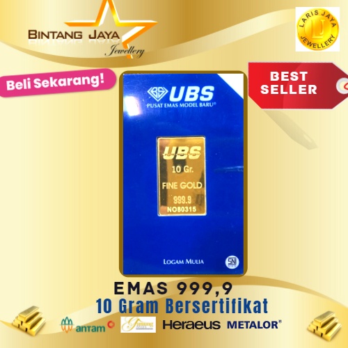 Logam mulia 10 gr UBS termurah (LM) Emas 10 gr bersertifikat sni batangan LAMA / BARU