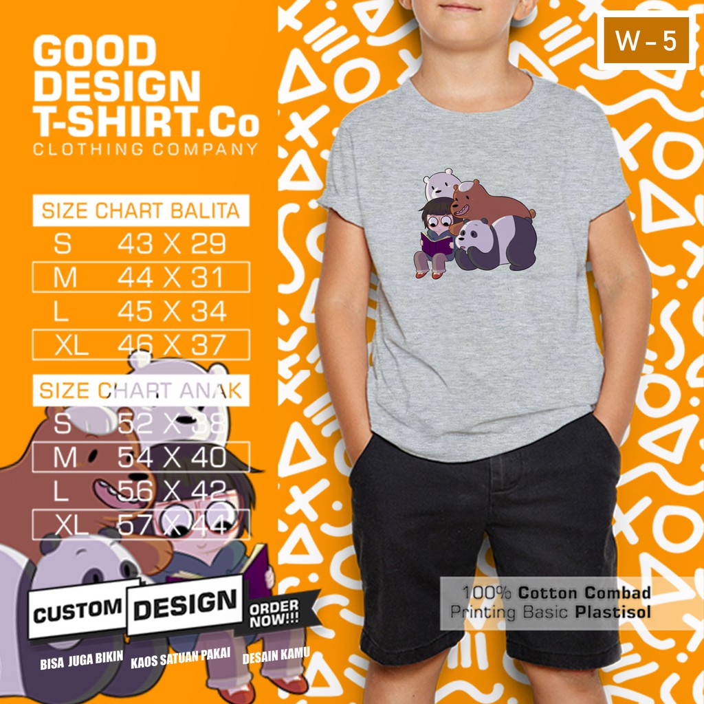 Kaos Anak We Bare Bears 3