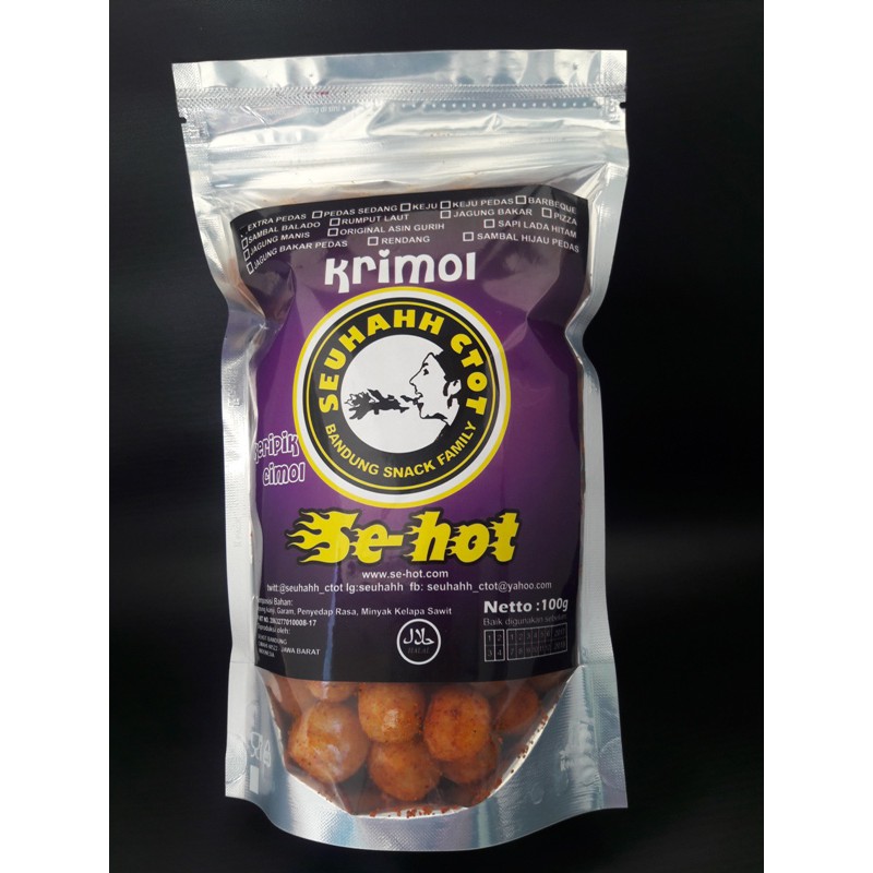 keripik cimol sehot kemasan standing pouch with ziplock kualitas premium