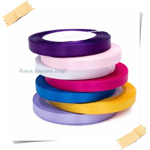 Pita Satin Saten Kecil Hias Souvenir Buket/Pita Kain/ Pita Warna 1/4inchi Per Rol