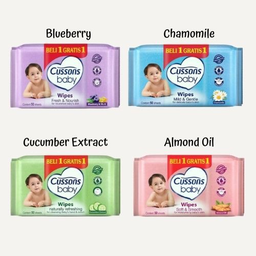 (BUY 1 GET 1 FREE)  CUSSONS BABY WIPES 50'S / TISSU BASAH