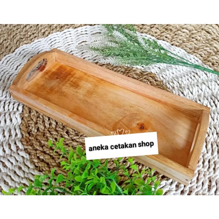 Nampan Kayu Unik Persegi Panjang TaTakan Gelas Kayu Baki Kayu Tray Kayu Mini Serba Guna