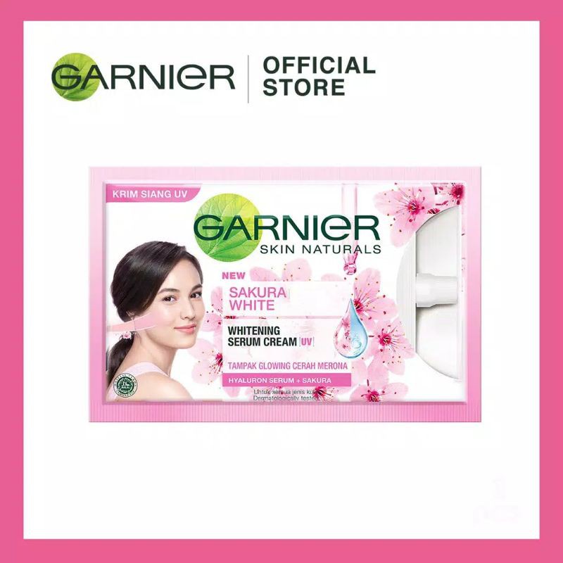 [SACHET] GARNIER Sakura Glow Hyaluron Whitening Serum Cream UV - 7ml