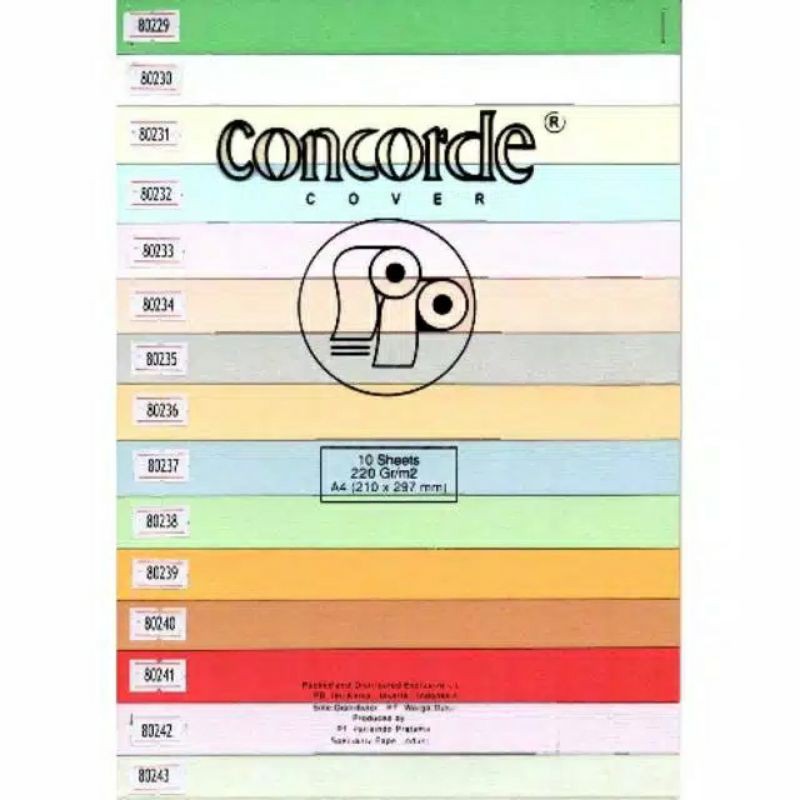 

Concorde A4 220 gram (210 x 297 mm) COVER