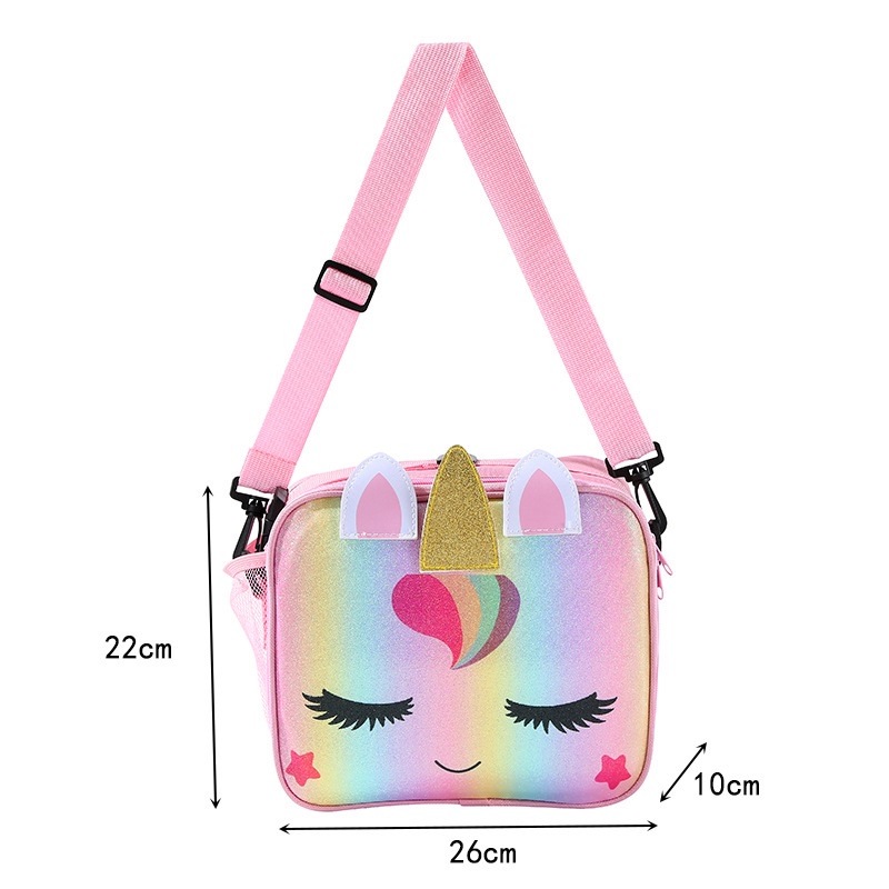 Tas bekal Glitter Unicorn TB05 lunch bag anak perempuan sekolah bento tas serbaguna