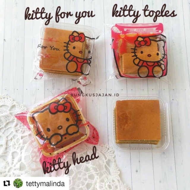 

Bungkus kue cookies hellokitty ukuran 10*10 plastik opp motif hello kitty / plastic souvenir permen