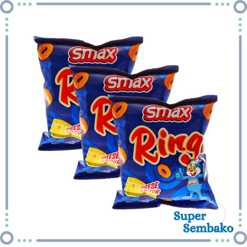 SNACK MAKANAN RINGAN SMAX RING CHESEE RASA KEJU 12gr RENCENG ISI 10 BUNGKUS