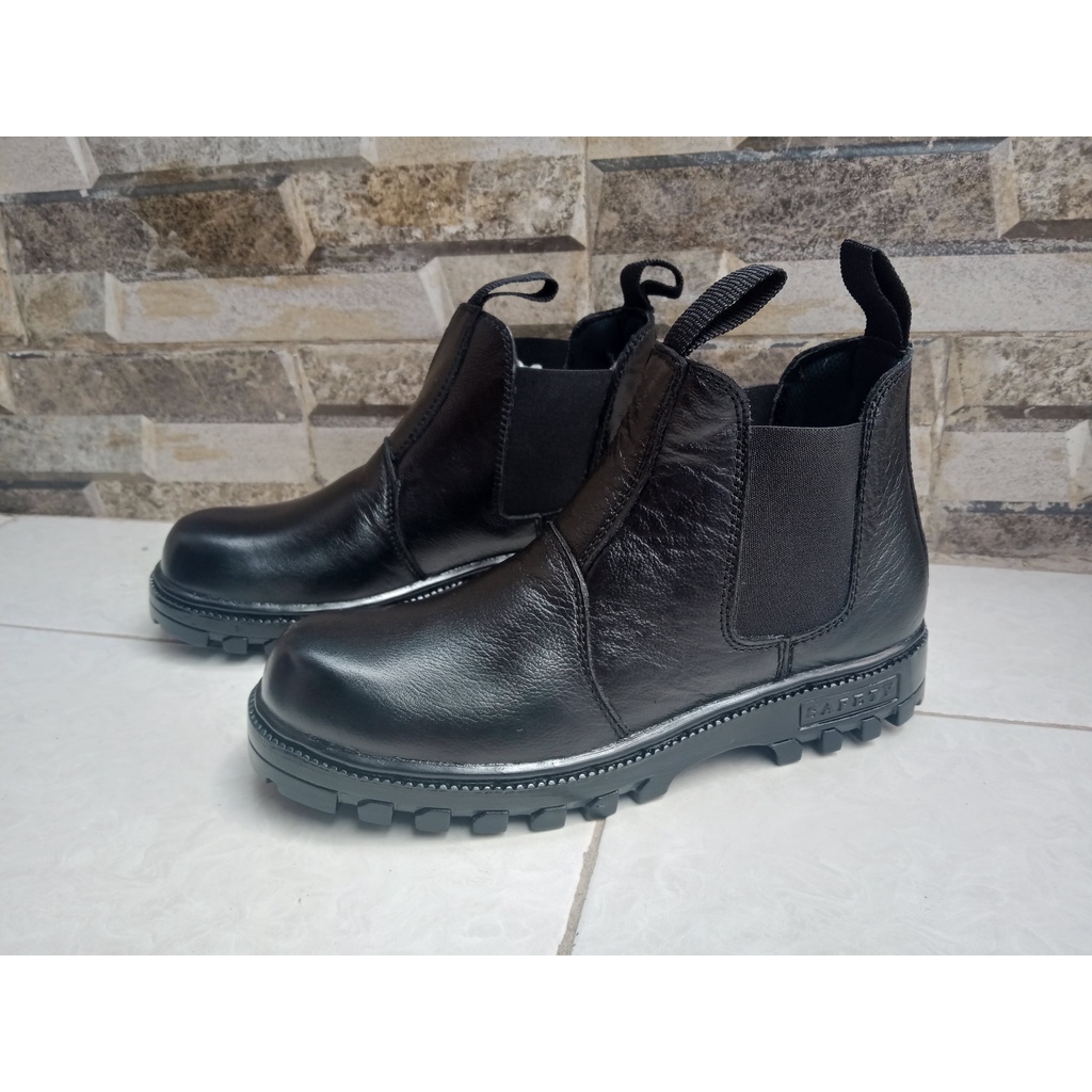 Sepatu Safety Karet Samping Kulit Asli King