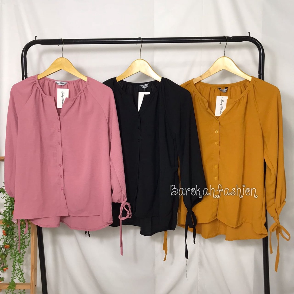 YOURA BLOUSE CRINKLE/KEMEJA BLOUSE/ATASAN KEMEJA/BAHAN CRINKLE AIRFLOW