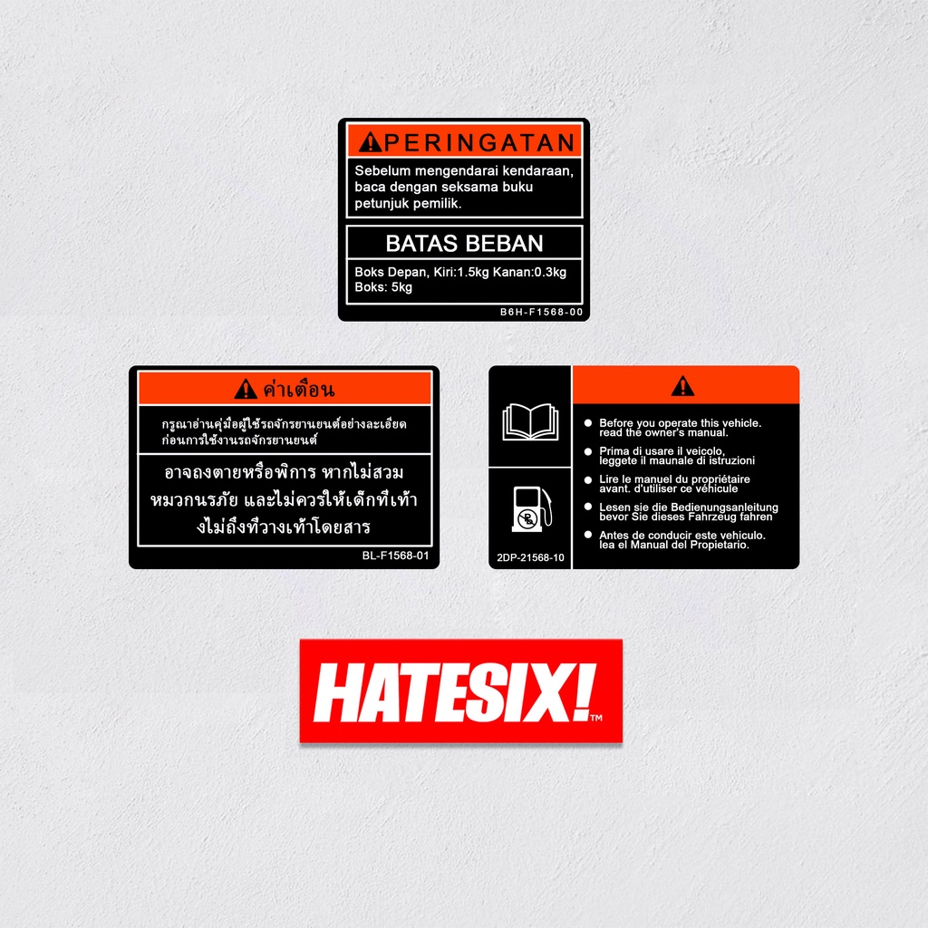 Sticker Decal Warning Nmax ocito Hatesix