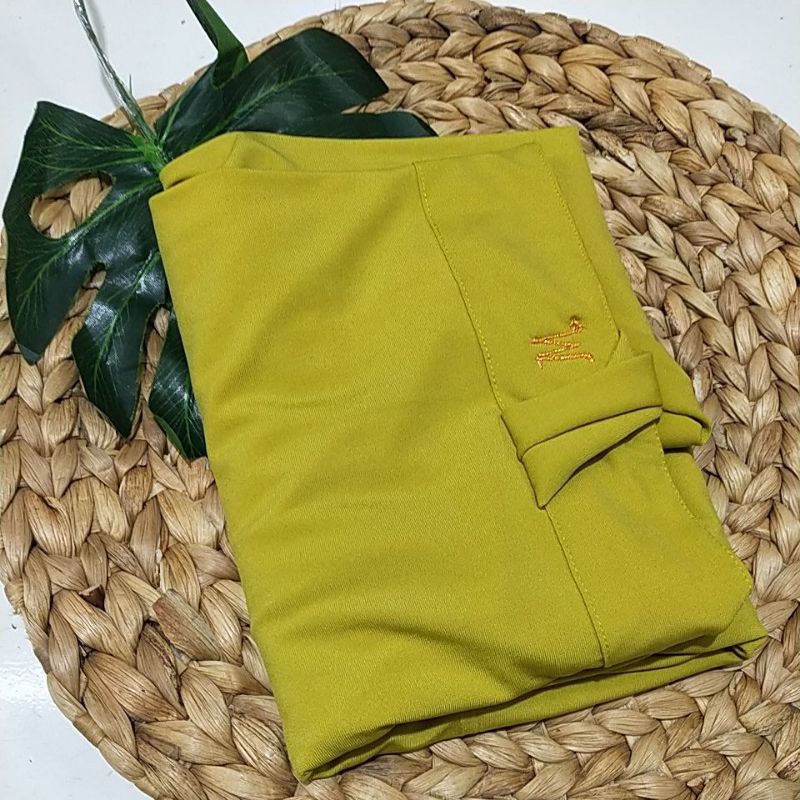 MARYAM JERSEY BERGO TALI HIJAB INSTAN ORIGINAL JERSEY SUPER NON PER-Lemon