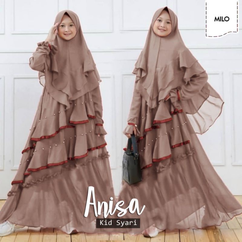 SYARI ANISA KID ANAK, MOSCREPE, GAMIS HIJAB MUSLIM, DRESS MAXY