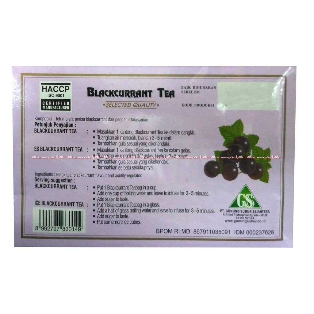 Kepala Djenggot Blackcurrant Tea 30gr Blackuren Teh Blakaren Kepala Jenggot Bubuk Black Currant