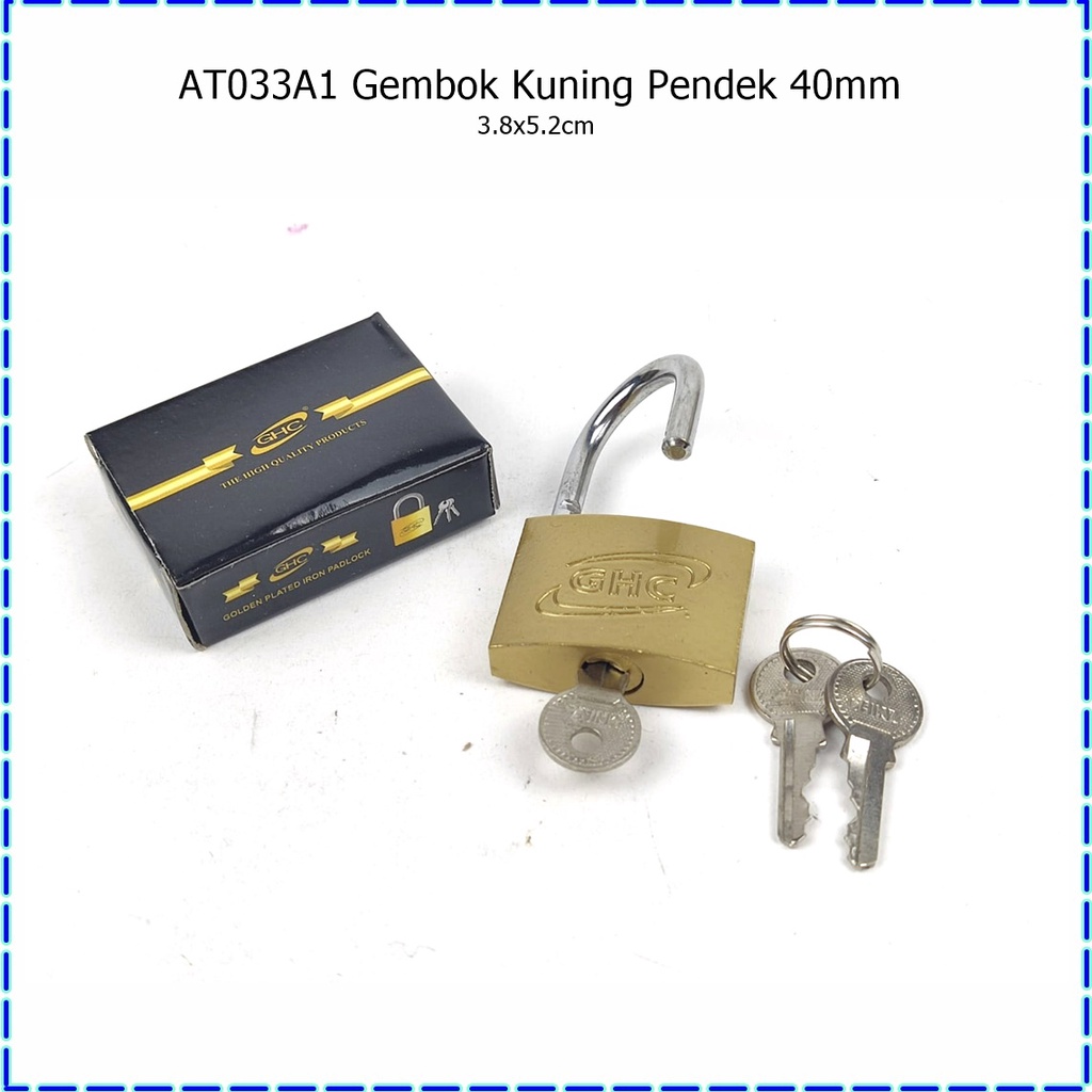 ATS033A1 Gembok Kuning Pendek 40mm