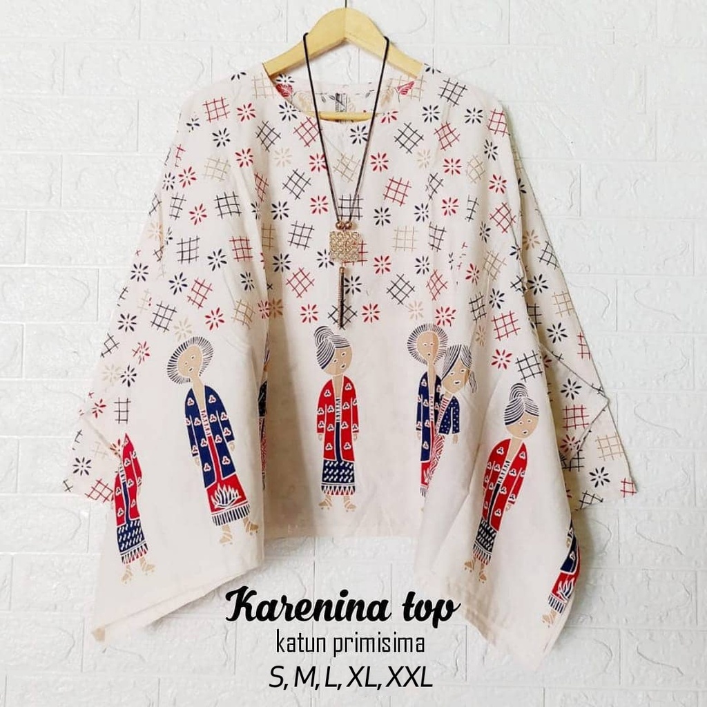 Blouse jumbo kekinian wanita korean style blouse batik kelelawar terbaru