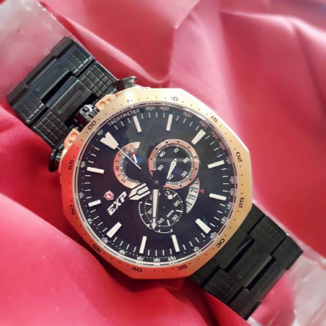 Jam Tangan Pria Expedition E 6745 Rose Gold Black Original
