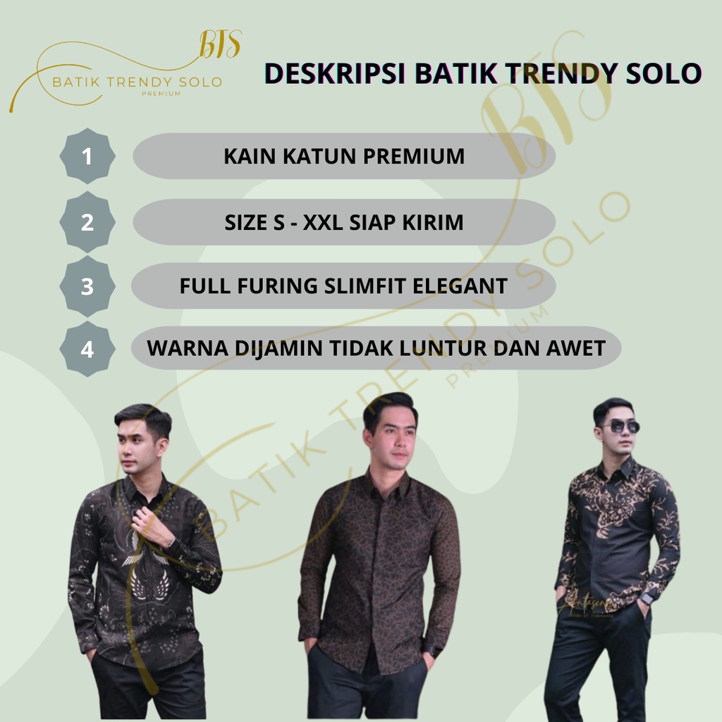 MELANDING Kemeja Batik Premium Bahan Katun Sragenan Lapis FuringHem  Kemeja Baju Batik Pria Cowok Laki Laki Slimfit Full Lapis Furing Lengan Panjang Lengan Pendek  Size S M L Xl XXL Bahan Katun Premium Batik