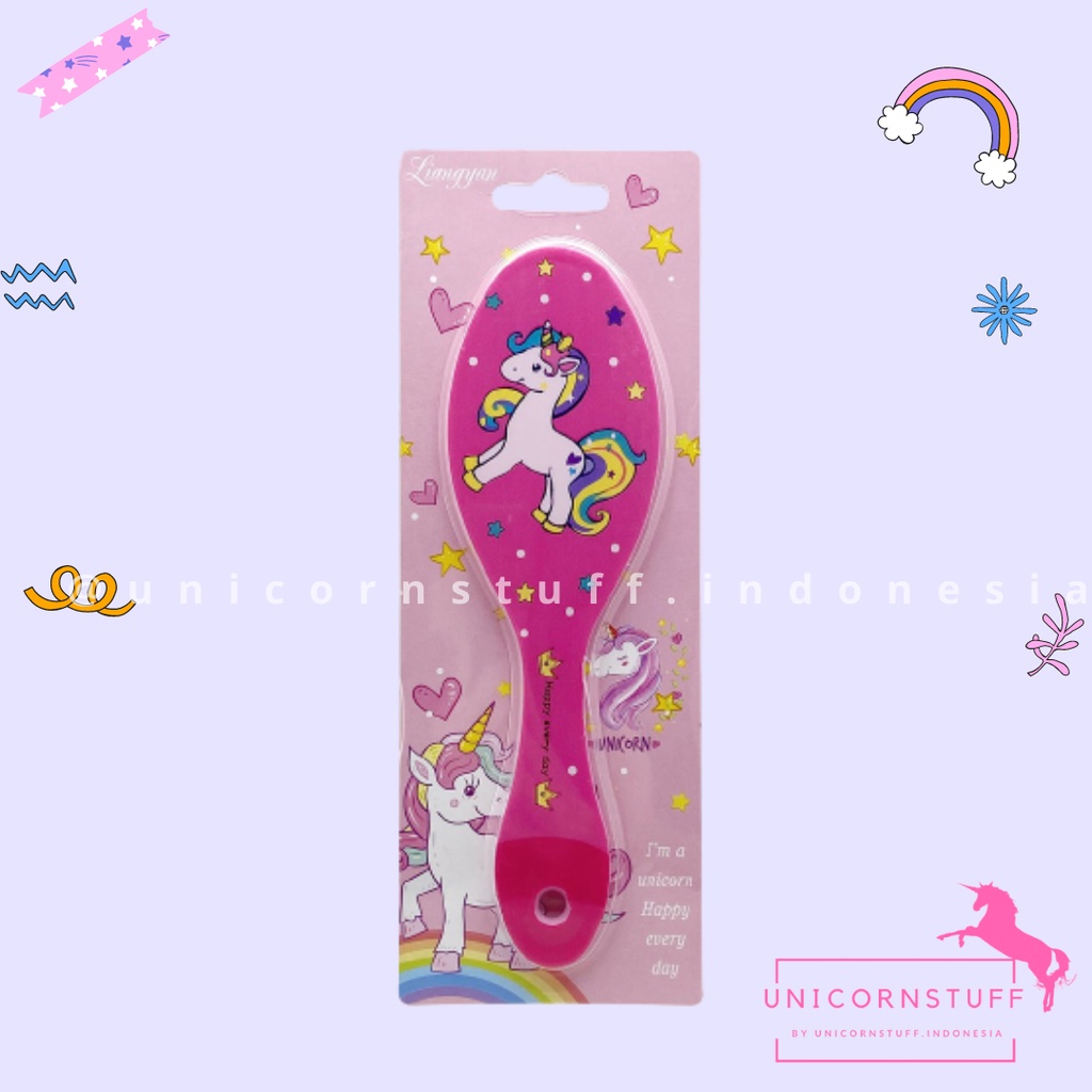 Sisir Rambut Unicorn Anak Cewek Karakter Kado Murah Premium Comb Cewek Halus Hair Ulang Tahun Birthday