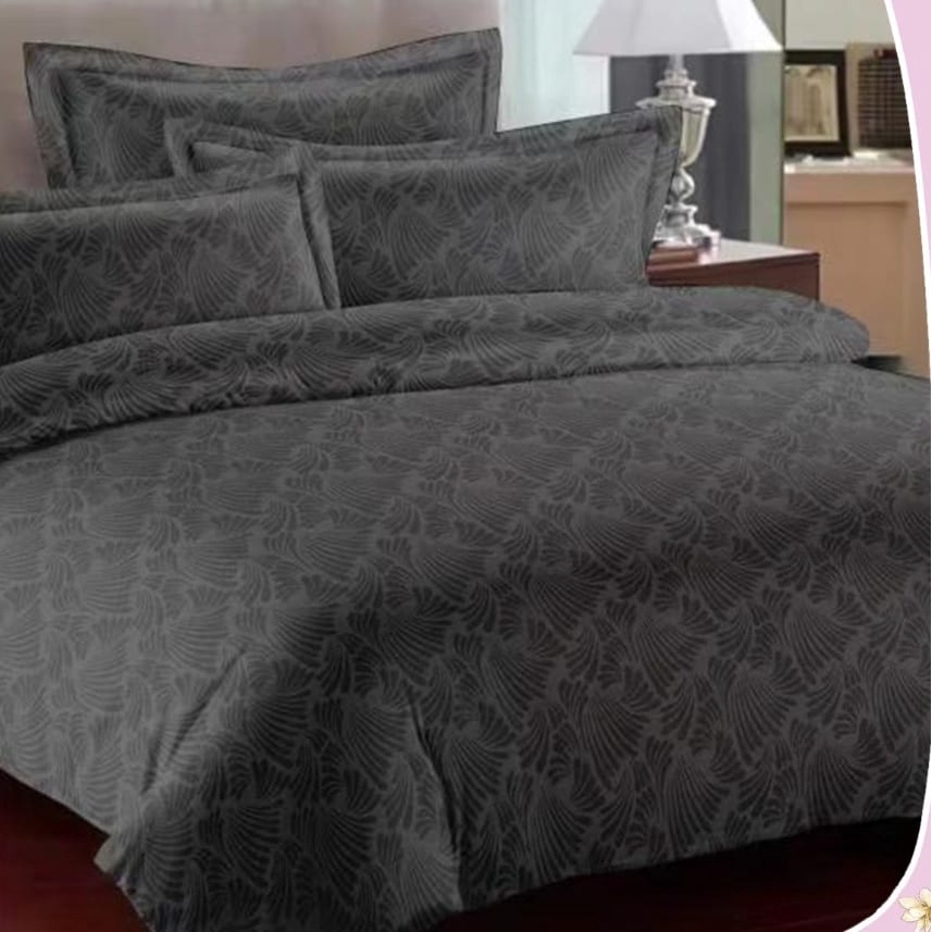 Kain Sprei bahan EMBOSS motif batik hitam