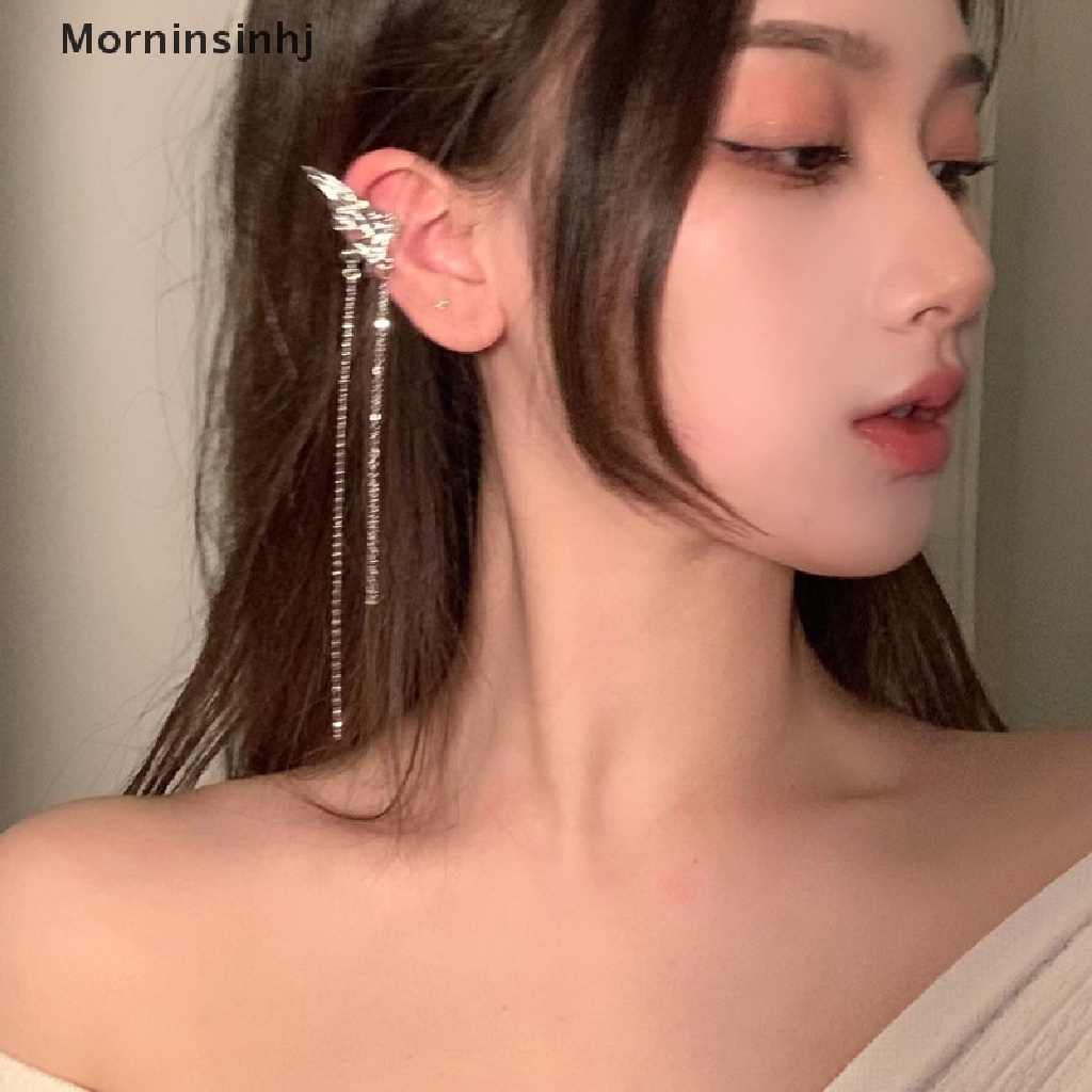 Mornin Korea Elegan Elf Kupu-Kupu Klip Anting Untuk Wanita Gadis Fashion Panjang Rumbai Tanpa Tindik Telinga Manset Perhiasan Hadiah id