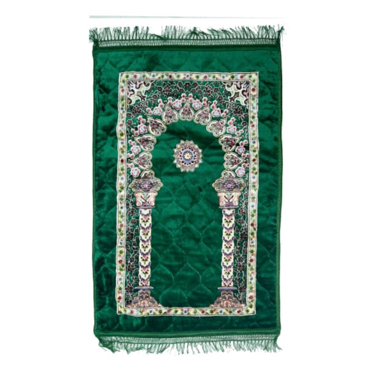 Miniko Sajadah TEBAL Premium Busa Motif Bunga Matahari Rumbai - A (2) / Sajadah TERMURAH Uk.70cmx110cm - Sajadah turki - Sajadah Tebal