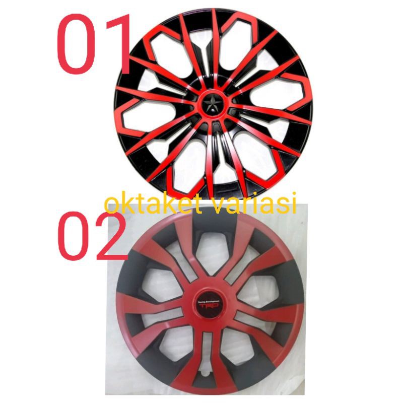 Cover dop velg ring 13 dan 14 merah hitam mobil universal calya sigra Carry Agya Ayla Avanza Xenia Granmax Luxio Kijang