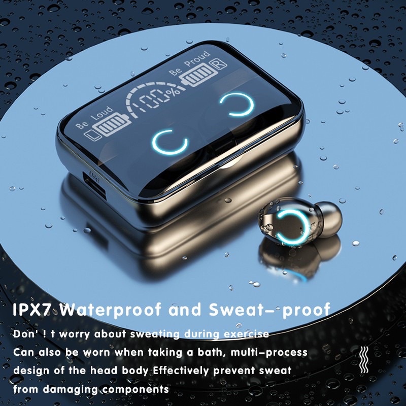 （COD）TWS m10 Wireless Earphone Headset Bluetooth 5.0 Dengan Mikrofon HIFI Stereo 9D With 3000 mAh Powerbank-8