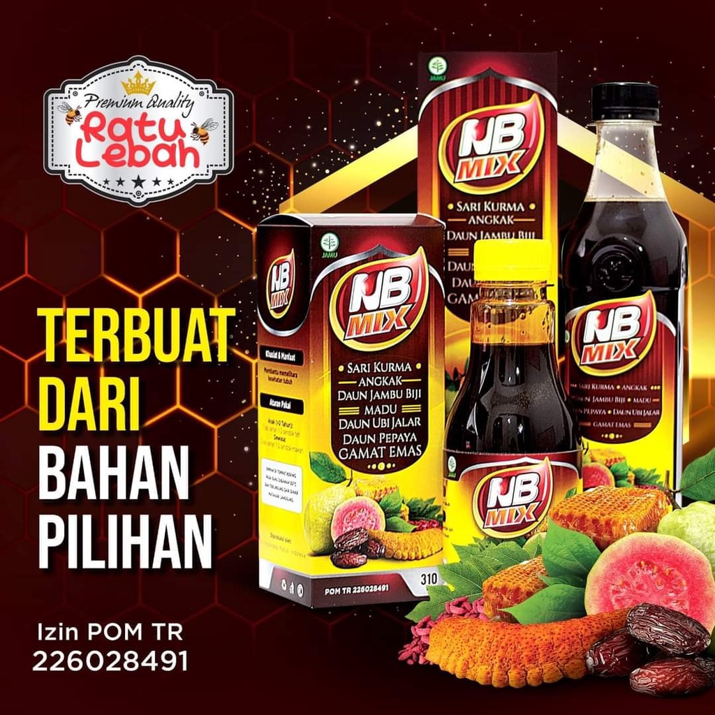 

Madu Angkak NB Mix DB Mix Ratu Lebah 310 Gr Meningkatkan Trombosit